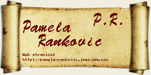 Pamela Ranković vizit kartica
